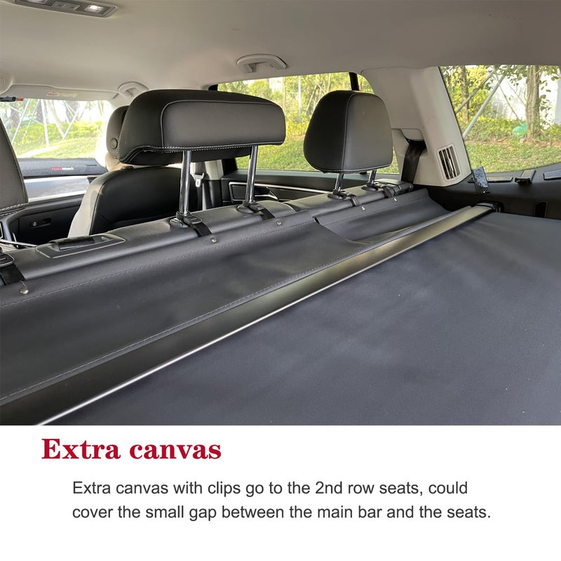 Vesul Retractable Rear Trunk Cargo Cover Compatible with VW Atlas 2018-2025 Security Shade Shield Tonneau Cover Anti-Peeping Luggage Privacy Screen (Not Fit Cross Sport) - Image 5